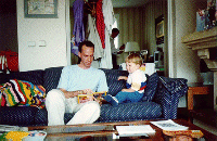 Russell and Brandon, on a real couch