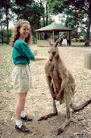 Kathey and friend, Lone Pine Sanctuary