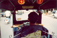 Riding in a Tuk Tuk, Bangkok, Thailand